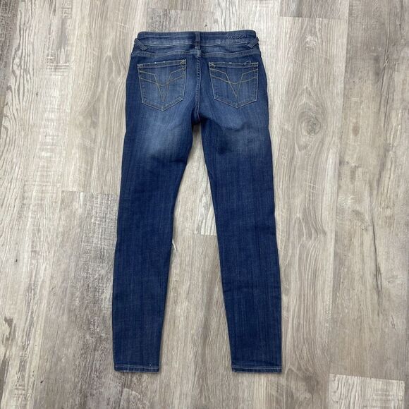 Vigoss Jeans‎ Womens 24x28 (Fits 26x27) The Chelsea Skinny Distress Fray Blue - Picture 2 of 15